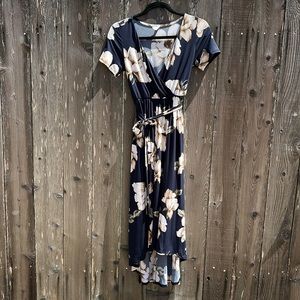 Pinkblush Maternity high/low wrap dress with tie front (S).